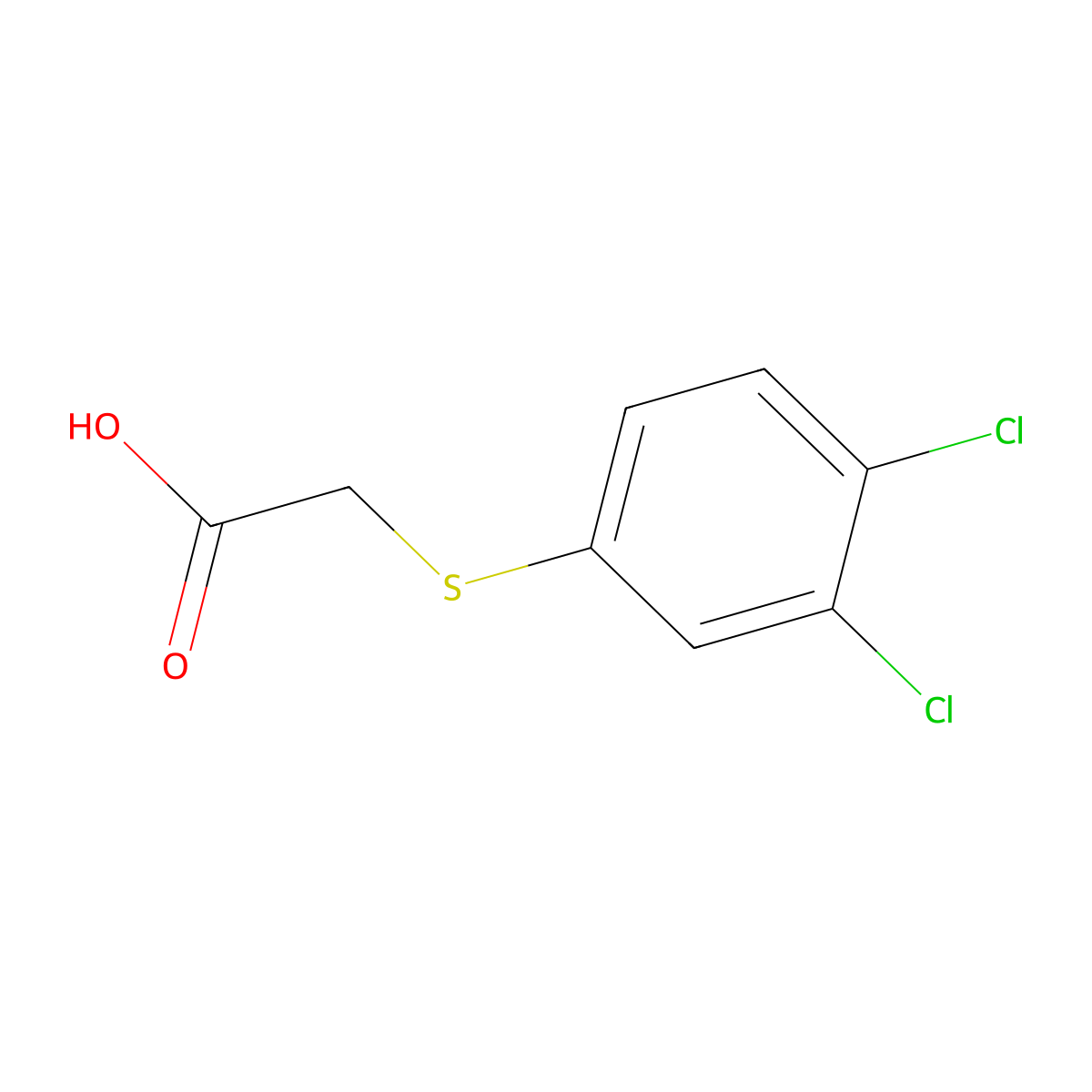 [(3,4-Dichlorophenyl)thio]acetic acid molecular structure, CAS 21248-51-1