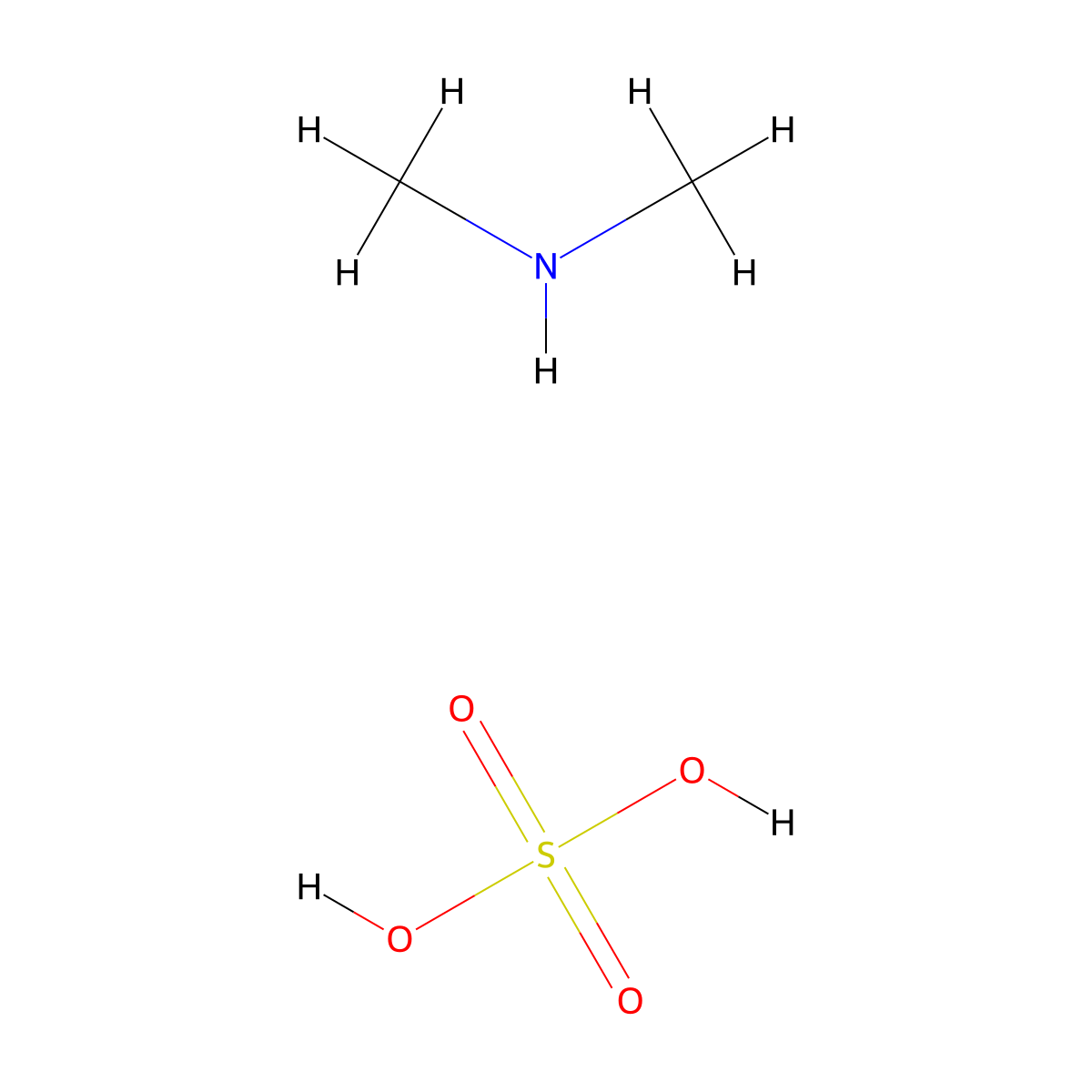 Dimethylamine monosulfate molecular structure, CAS 21249-13-8