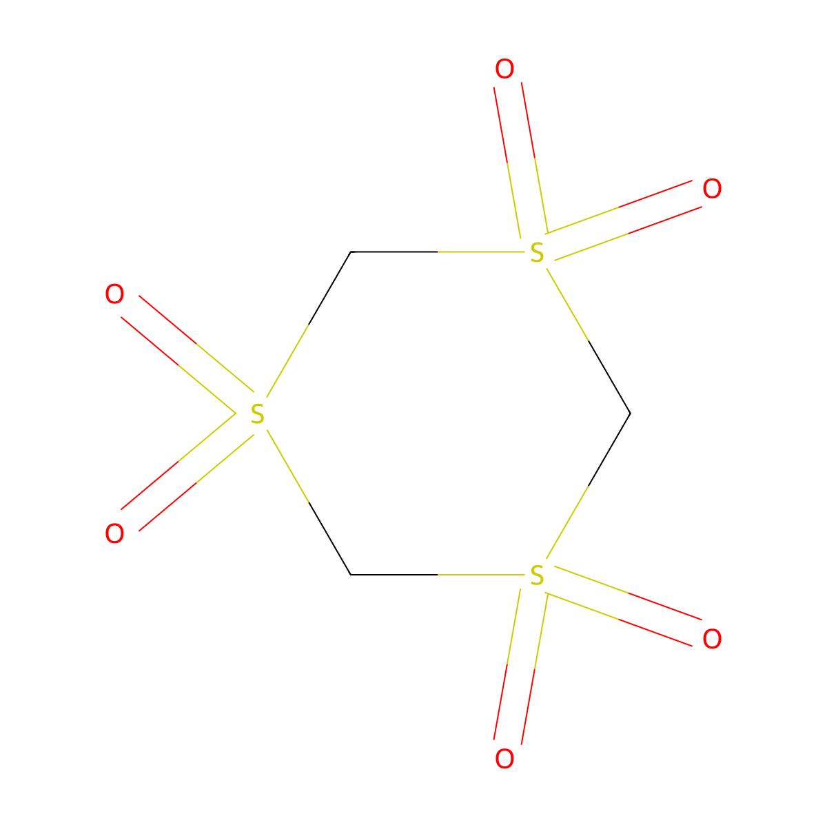 1,3,5-Trithiane 1,1,3,3,5,5-hexaoxide molecular structure, CAS 2125-34-0