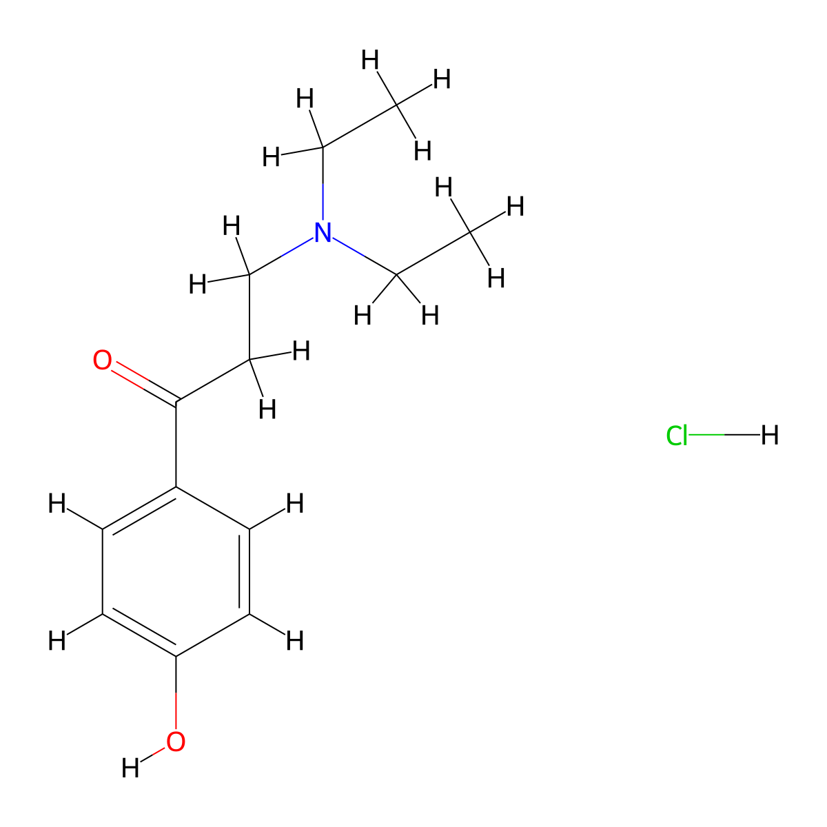 3-(Diethylamino)-1-(4-hydroxyphenyl)propan-1-one;hydrochloride molecular structure, CAS 2125-50-0