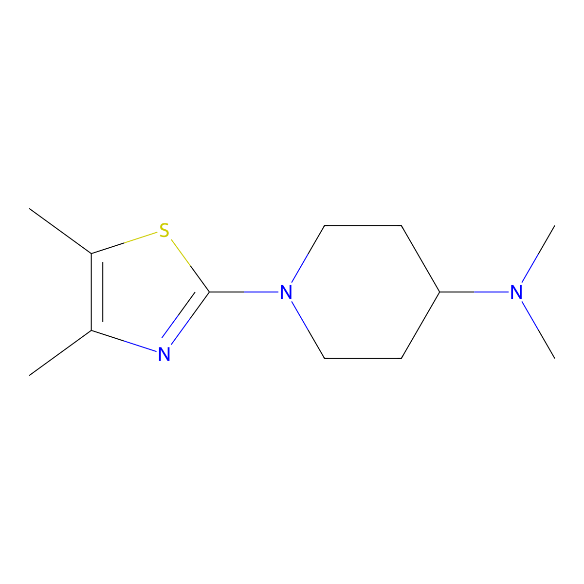 1-(4,5-dimethyl-1,3-thiazol-2-yl)-N,N-dimethylpiperidin-4-amine molecular structure, CAS 2125062-25-9