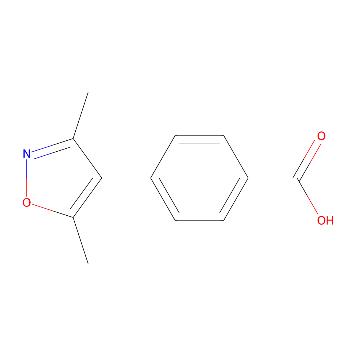 4-(3,5-Dimethylisoxazol-4-yl)benzoic acid molecular structure, CAS 212515-76-9
