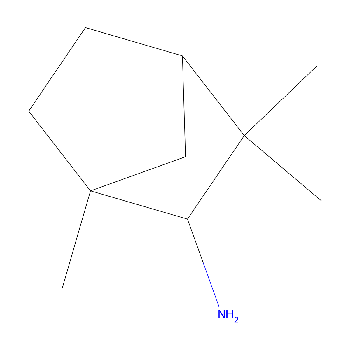 1,3,3-Trimethylbicyclo[2.2.1]heptan-2-amine molecular structure, CAS 21252-46-0