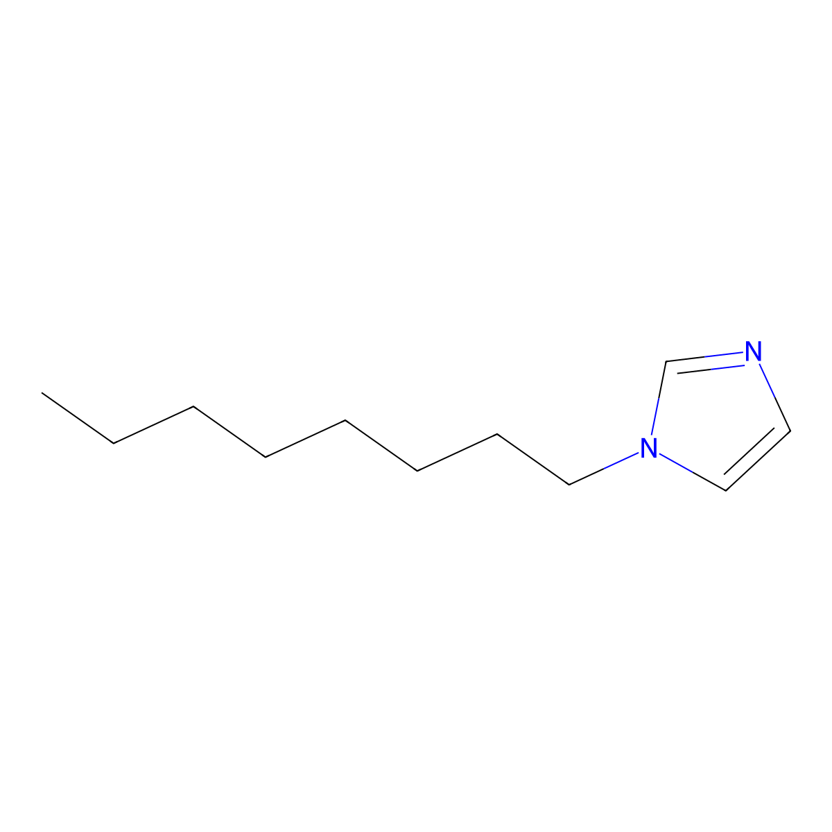 N-octyl imidazole molecular structure, CAS 21252-69-7