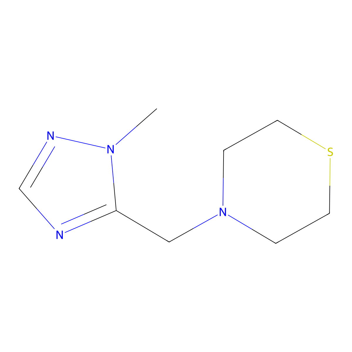 4-[(1-methyl-1H-1,2,4-triazol-5-yl)methyl]thiomorpholine molecular structure, CAS 2125211-35-8