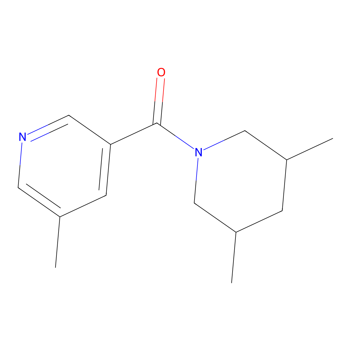 (3,5-Dimethyl-1-piperidinyl)(5-methyl-3-pyridinyl)methanone molecular structure, CAS 2125275-71-8