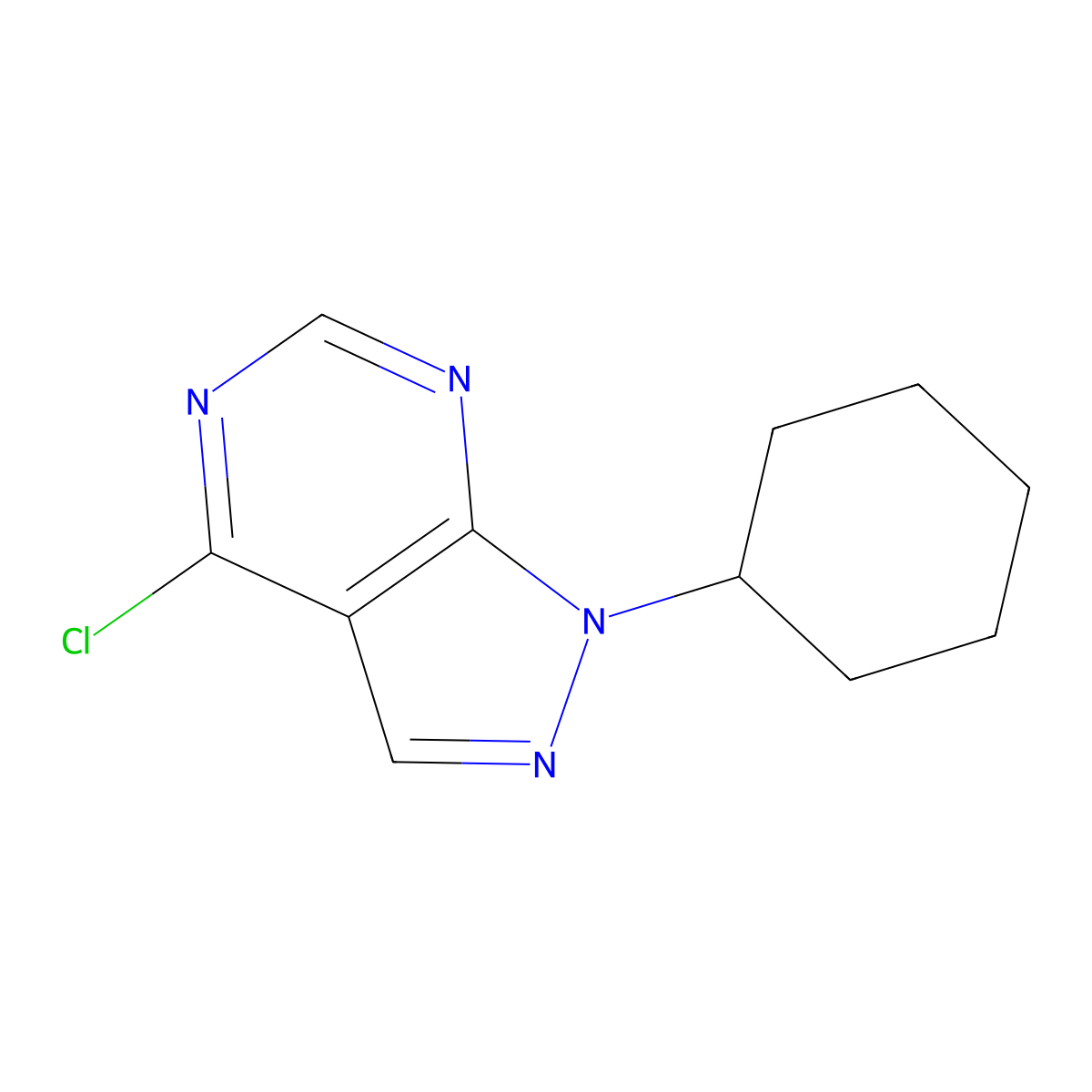 4-Chloro-1-cyclohexyl-1H-pyrazolo[3,4-D]pyrimidine molecular structure, CAS 21253-64-5