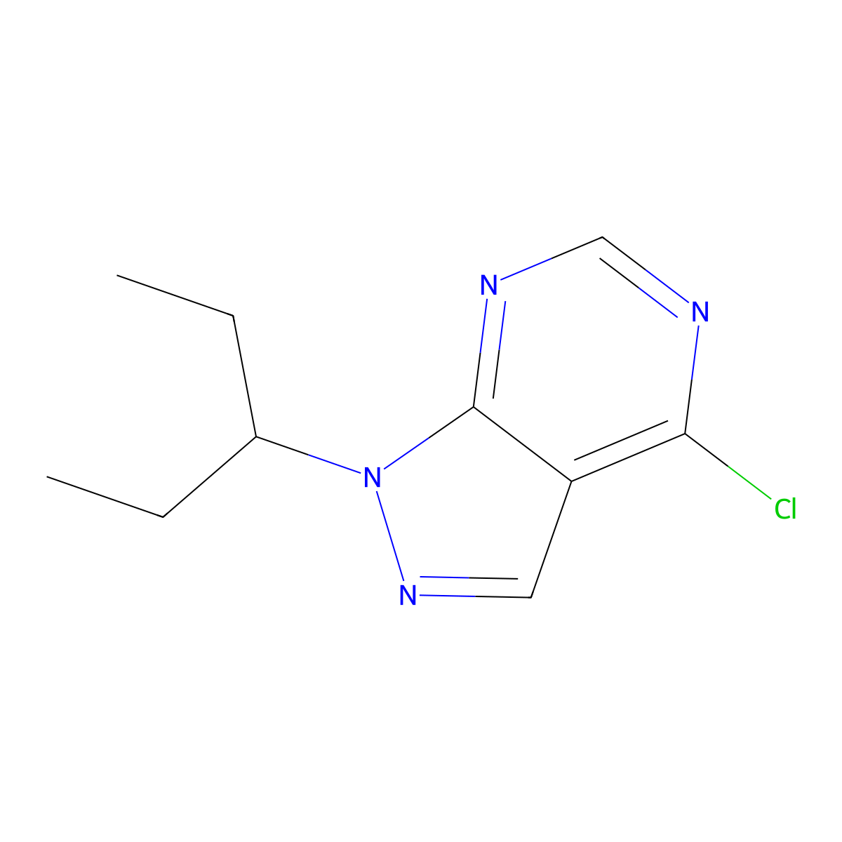 4-Chloro-1-(pentan-3-YL)-1H-pyrazolo[3,4-D]pyrimidine molecular structure, CAS 21253-91-8
