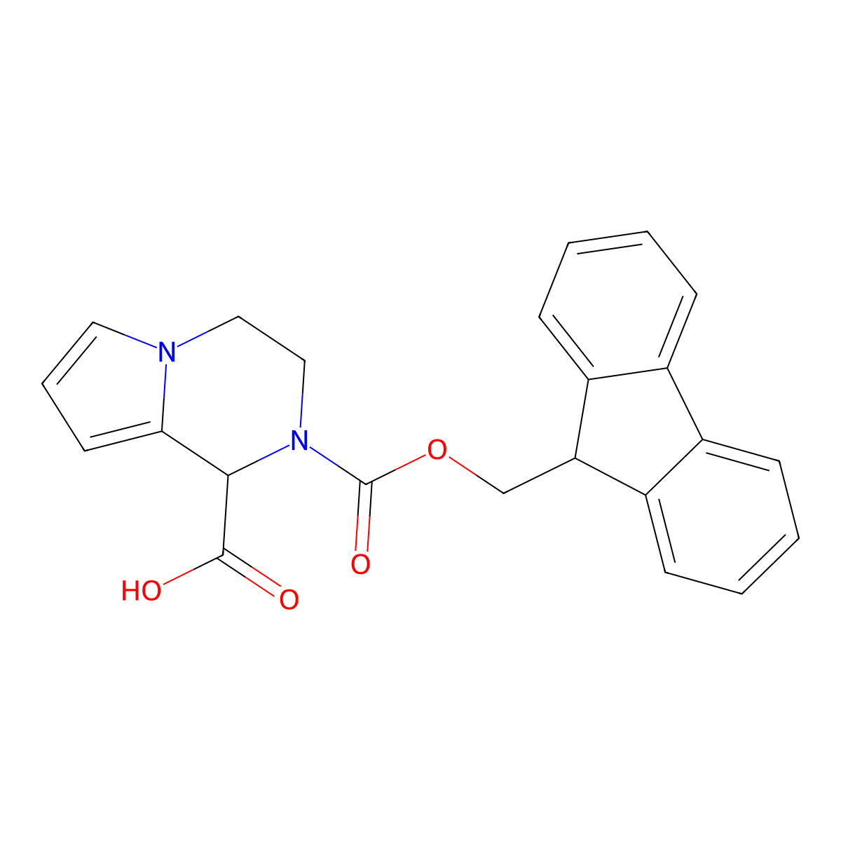 2-{[(9H-fluoren-9-yl)methoxy]carbonyl}-1H,2H,3H,4H-pyrrolo[1,2-a]pyrazine-1-carboxylic acid molecular structure, CAS 2125334-42-9
