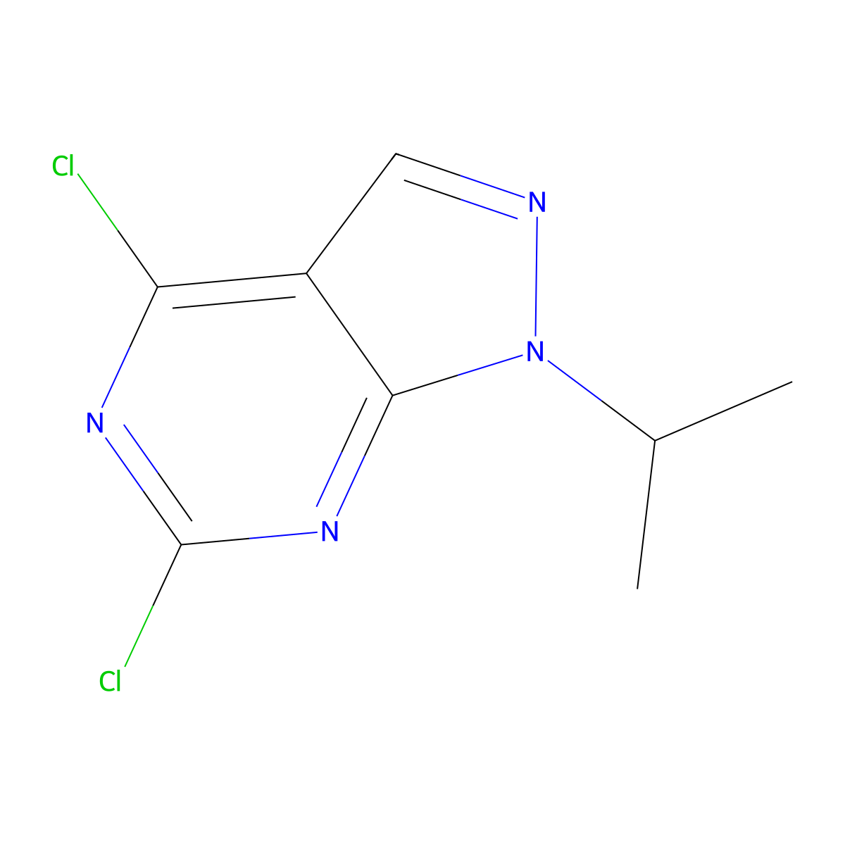 4,6-dichloro-1-isopropyl-1H-pyrazolo[3,4-d]pyrimidine molecular structure, CAS 21254-22-8