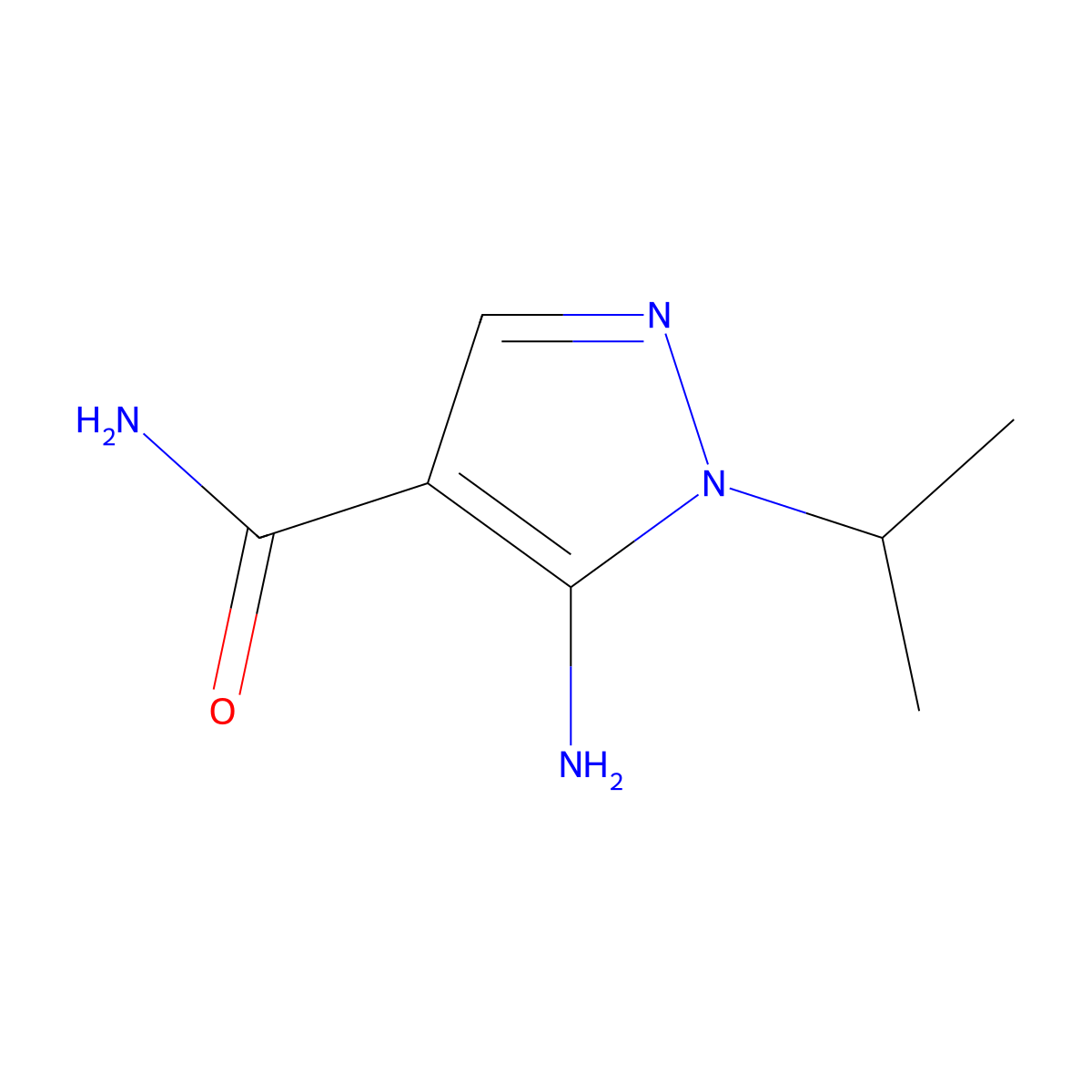 5-amino-1-(propan-2-yl)-1H-pyrazole-4-carboxamide molecular structure, CAS 21254-24-0