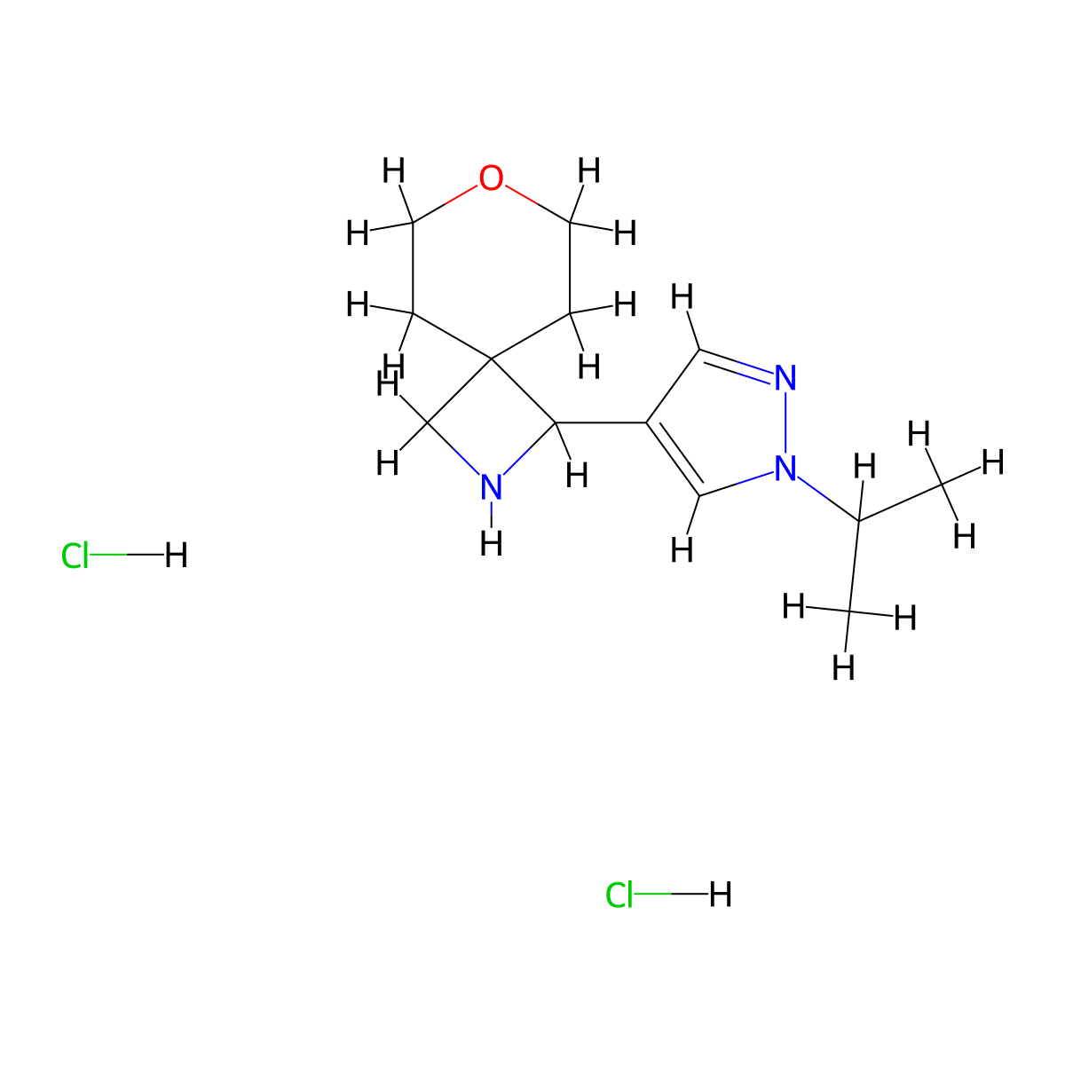 3-(1-Propan-2-ylpyrazol-4-yl)-7-oxa-2-azaspiro[3.5]nonane;dihydrochloride molecular structure, CAS 2125445-74-9