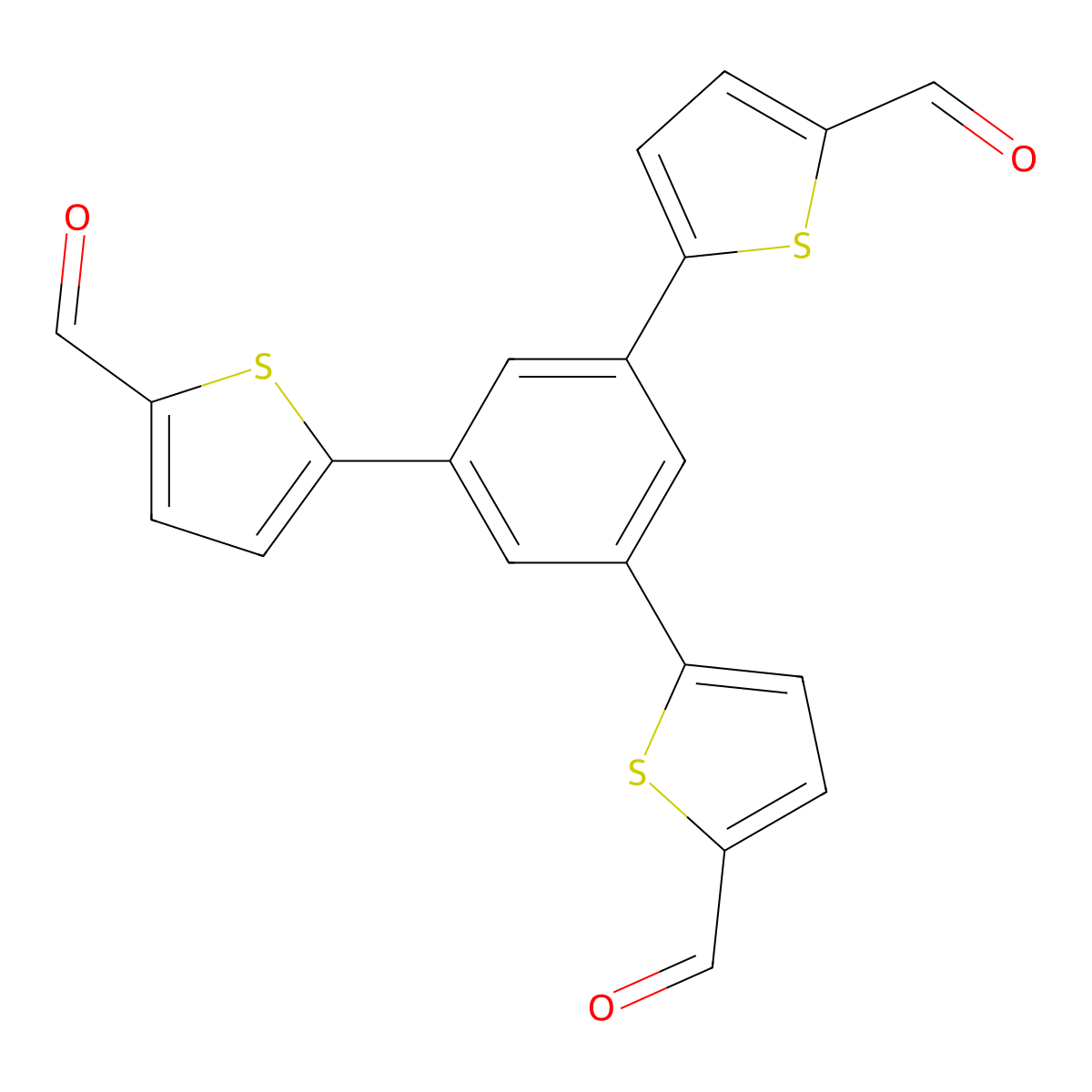 5,5',5''-(Benzene-1,3,5-triyl)tris(thiophene-2-carbaldehyde) molecular structure, CAS 2125450-22-6