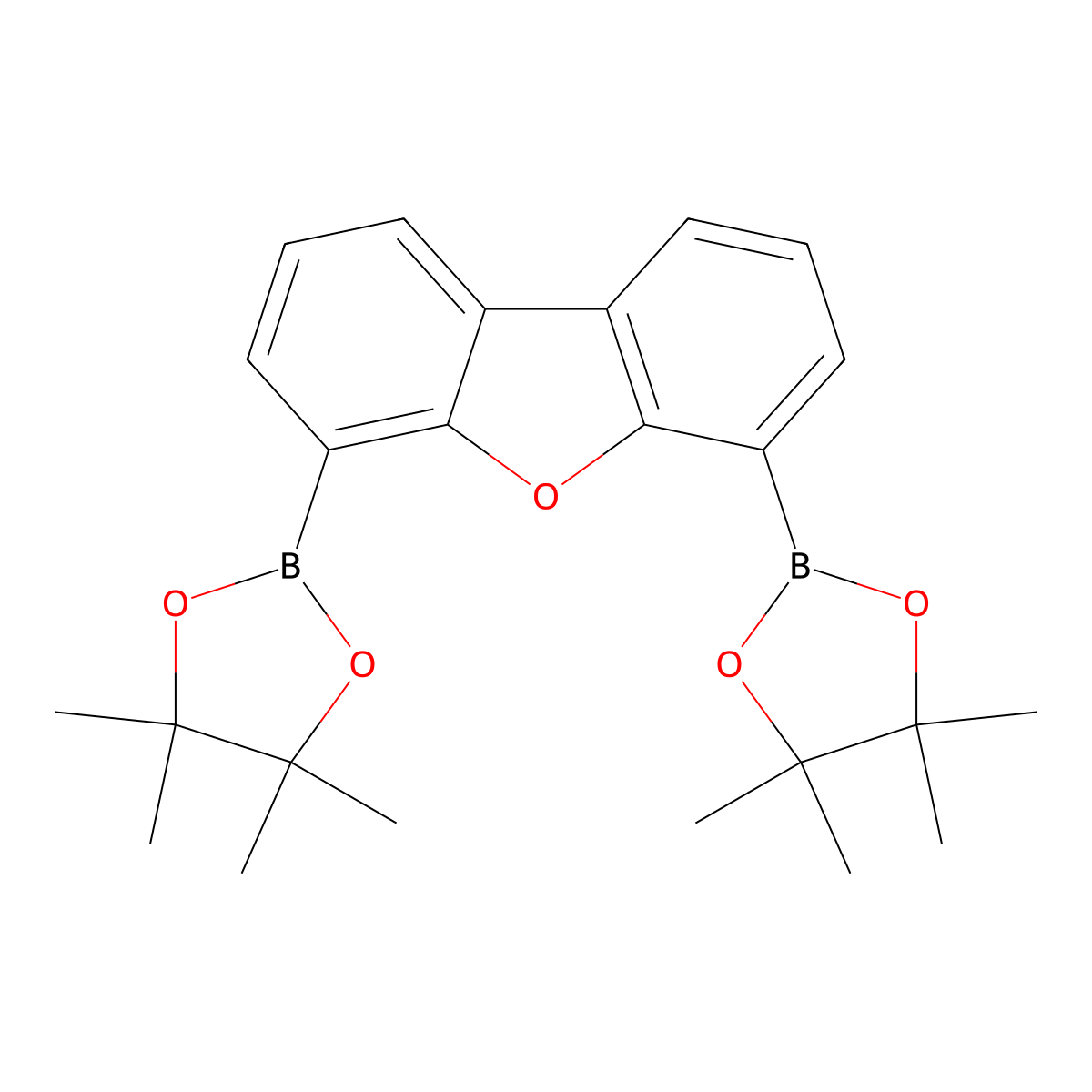 4,6-Bis(4,4,5,5-tetramethyl-1,3,2-dioxaborolan-2-yl)dibenzo[b,d]furan molecular structure, CAS 2125519-97-1