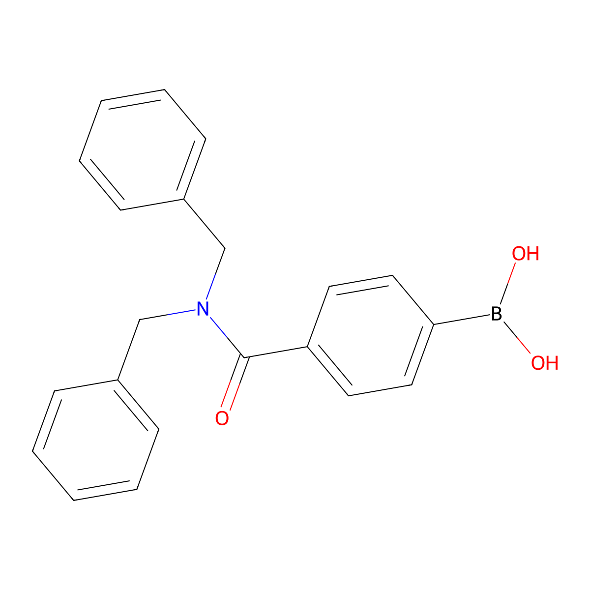 Boronic acid, [4-[[bis(phenylmethyl)amino]carbonyl]phenyl]- molecular structure, CAS 212554-91-1