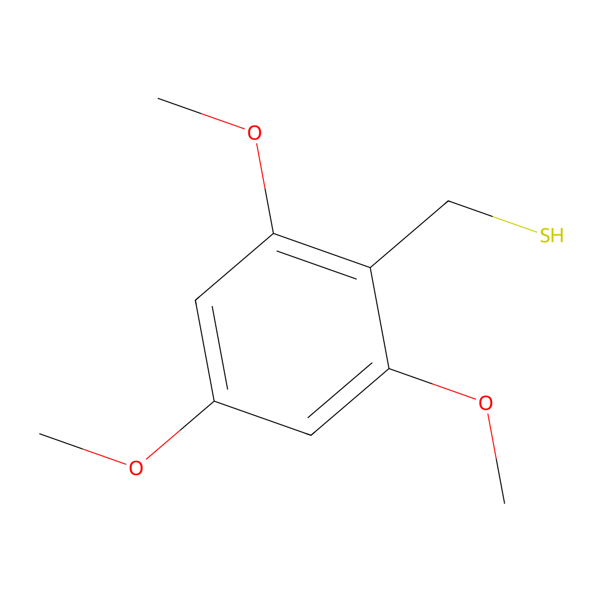 (2,4,6-Trimethoxyphenyl)methanethiol molecular structure, CAS 212555-23-2