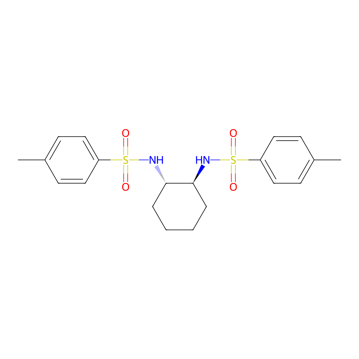 N,N'-((1S,2S)-Cyclohexane-1,2-diyl)bis(4-methylbenzenesulfonamide) molecular structure, CAS 212555-28-7