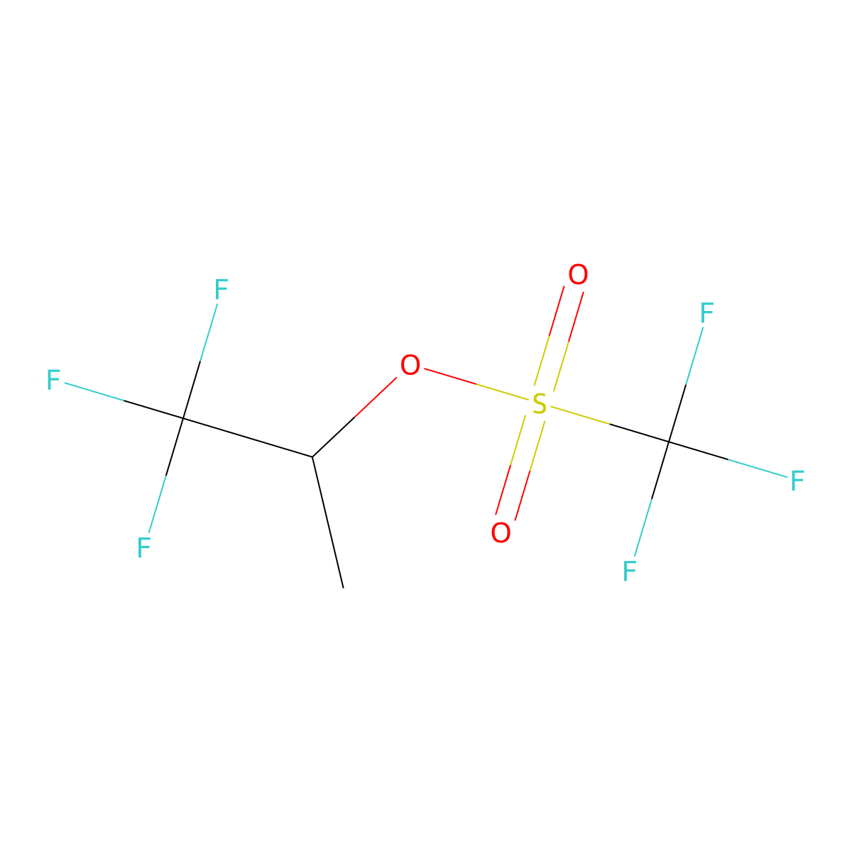 1, 1, 1-Trifluoropropan-2-yl trifluoromethanesulfonatc molecular structure, CAS 212556-43-9