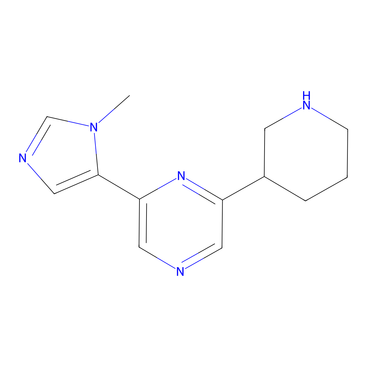 2-(1-methyl-1H-imidazol-5-yl)-6-(piperidin-3-yl)pyrazine molecular structure, CAS 2125587-23-5