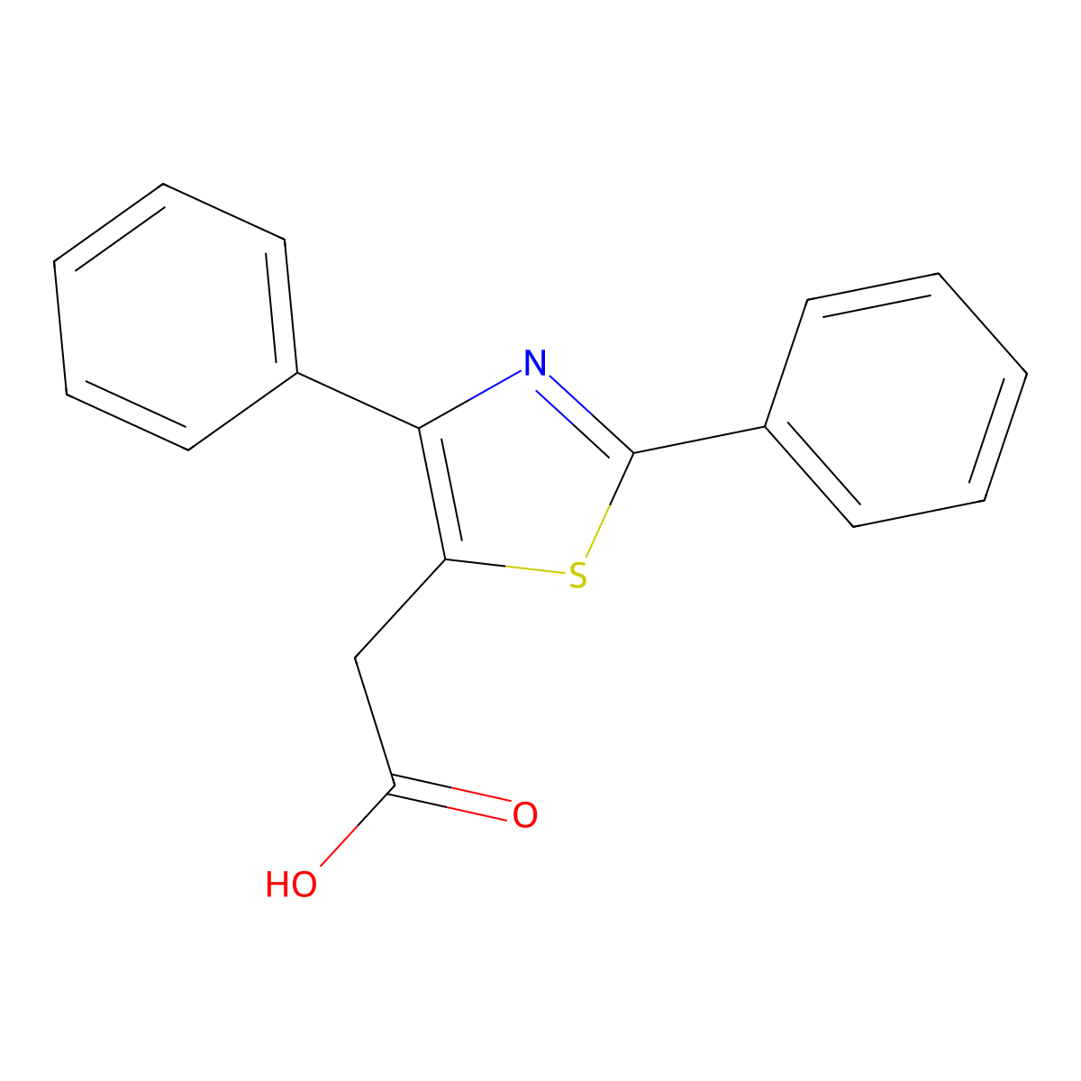 2-(2,4-Diphenyl-1,3-thiazol-5-yl)acetic acid molecular structure, CAS 21256-15-5