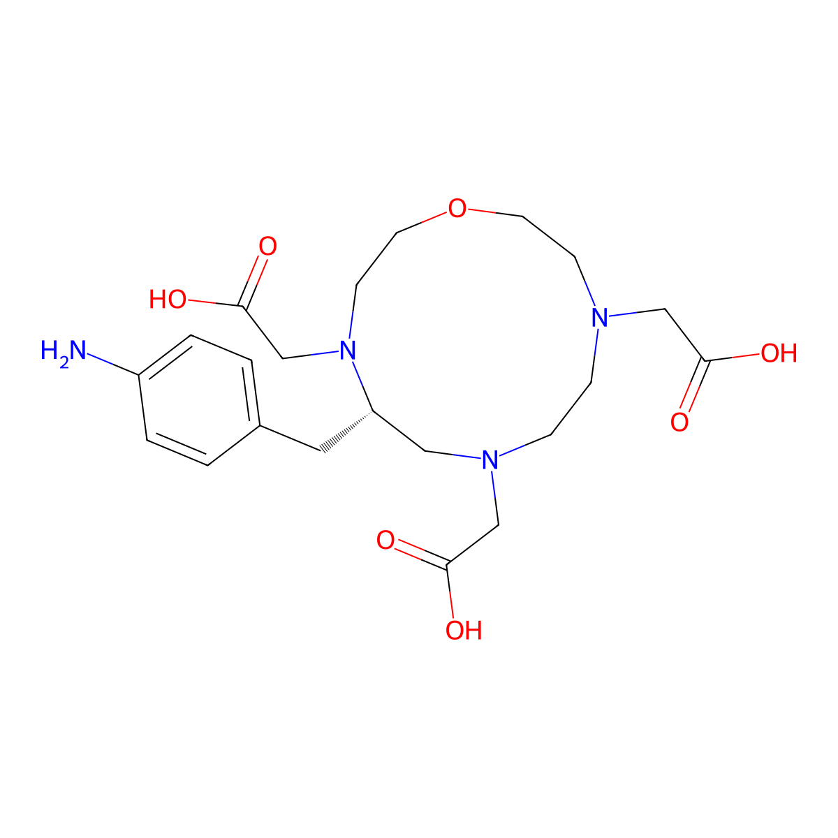 p-NH2-Bn-oxo-DO3A molecular structure, CAS 2125661-90-5