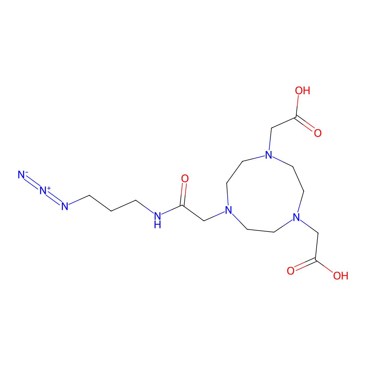 2,2'-(7-(2-((3-Azidopropyl)amino)-2-oxoethyl)-1,4,7-triazonane-1,4-diyl)diacetic acid molecular structure, CAS 2125661-92-7