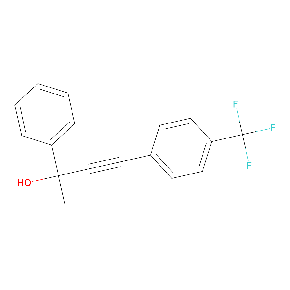 alpha-Methyl-alpha-[2-[4-(trifluoromethyl)phenyl]ethynyl]benzenemethanol molecular structure, CAS 2125671-49-8