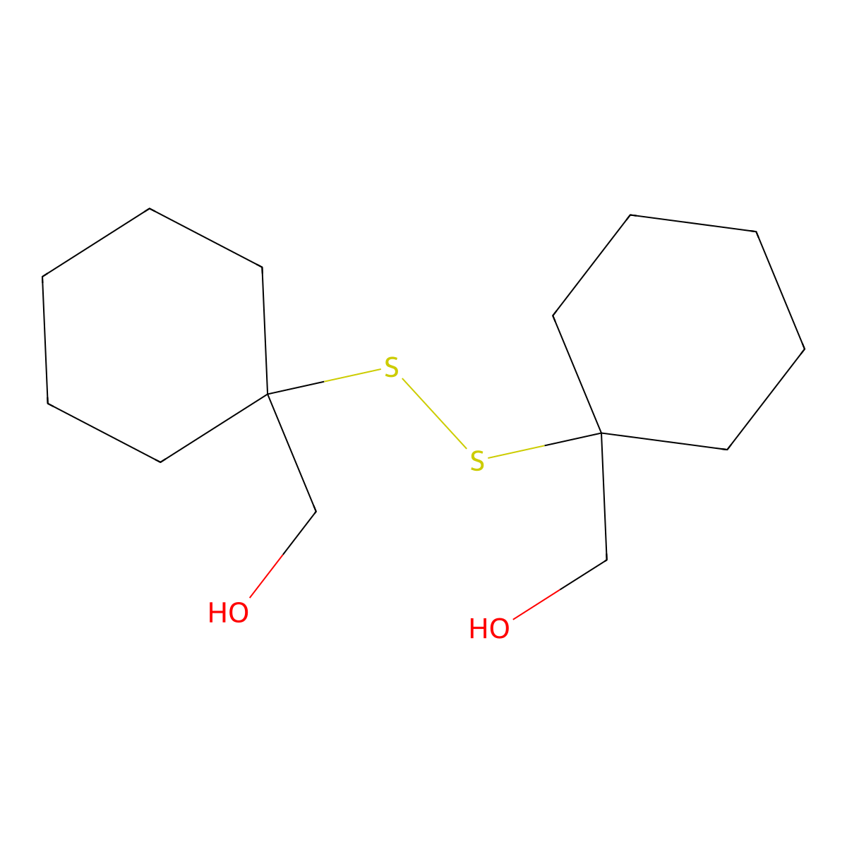 (1-{[1-(Hydroxymethyl)cyclohexyl]disulfanyl}cyclohexyl)methanol molecular structure, CAS 212574-87-3