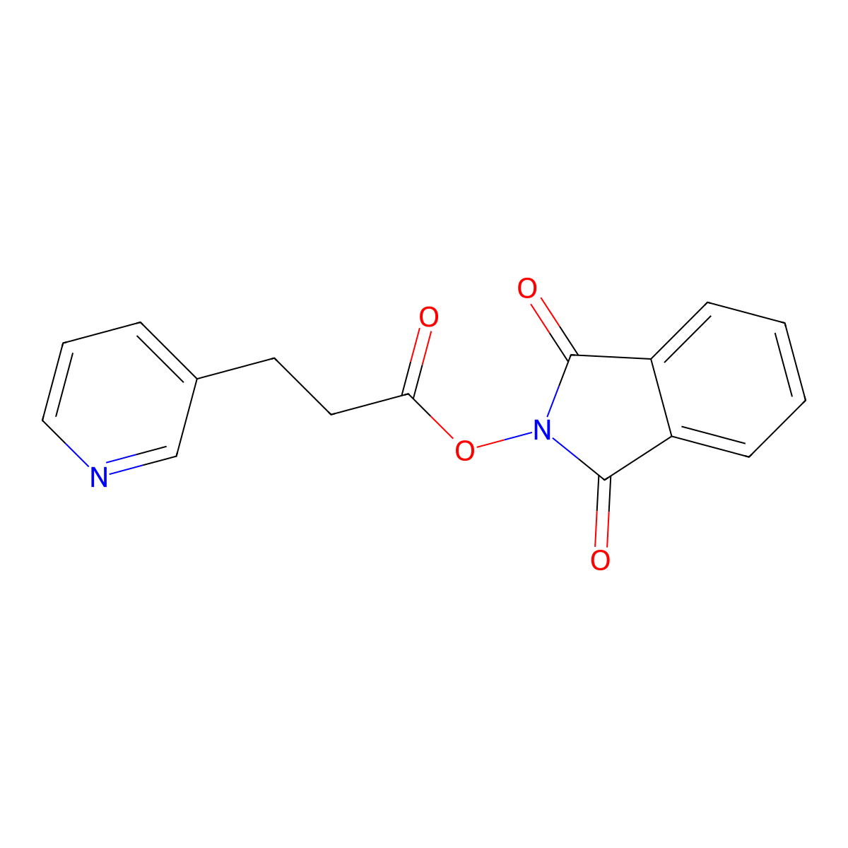 1,3-Dioxoisoindolin-2-yl 3-(pyridin-3-yl)propanoate molecular structure, CAS 2125748-58-3