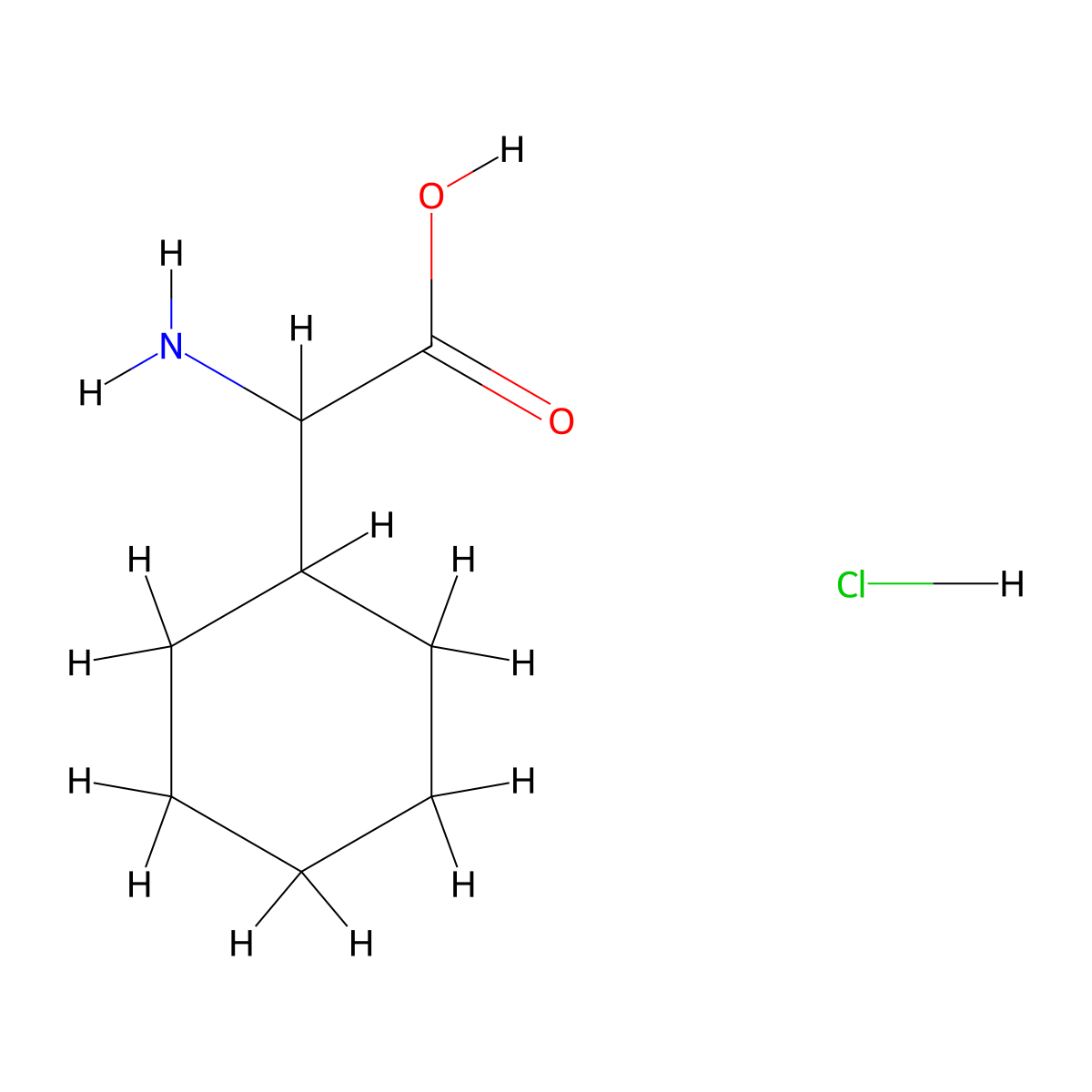 2-Amino-2-cyclohexylacetic acid hydrochloride molecular structure, CAS 212576-02-8
