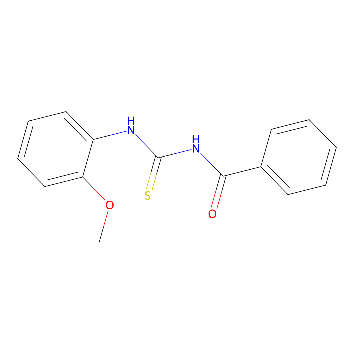 N-[(2-methoxyphenyl)carbamothioyl]benzamide molecular structure, CAS 21258-10-6