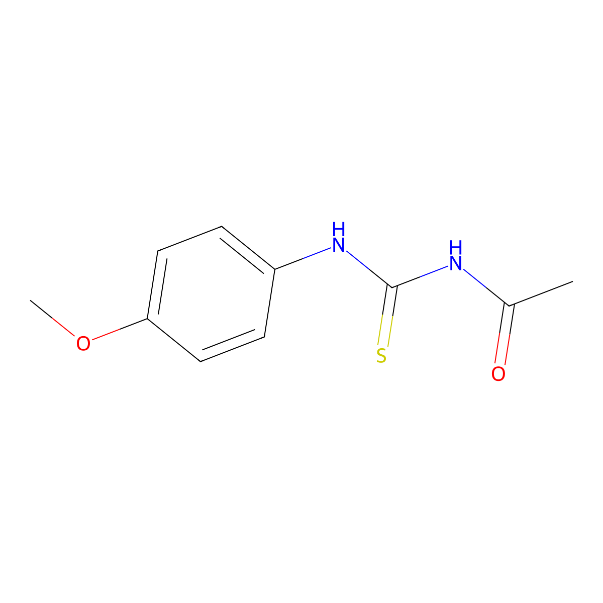 N-[(4-methoxyphenyl)carbamothioyl]acetamide molecular structure, CAS 21258-19-5