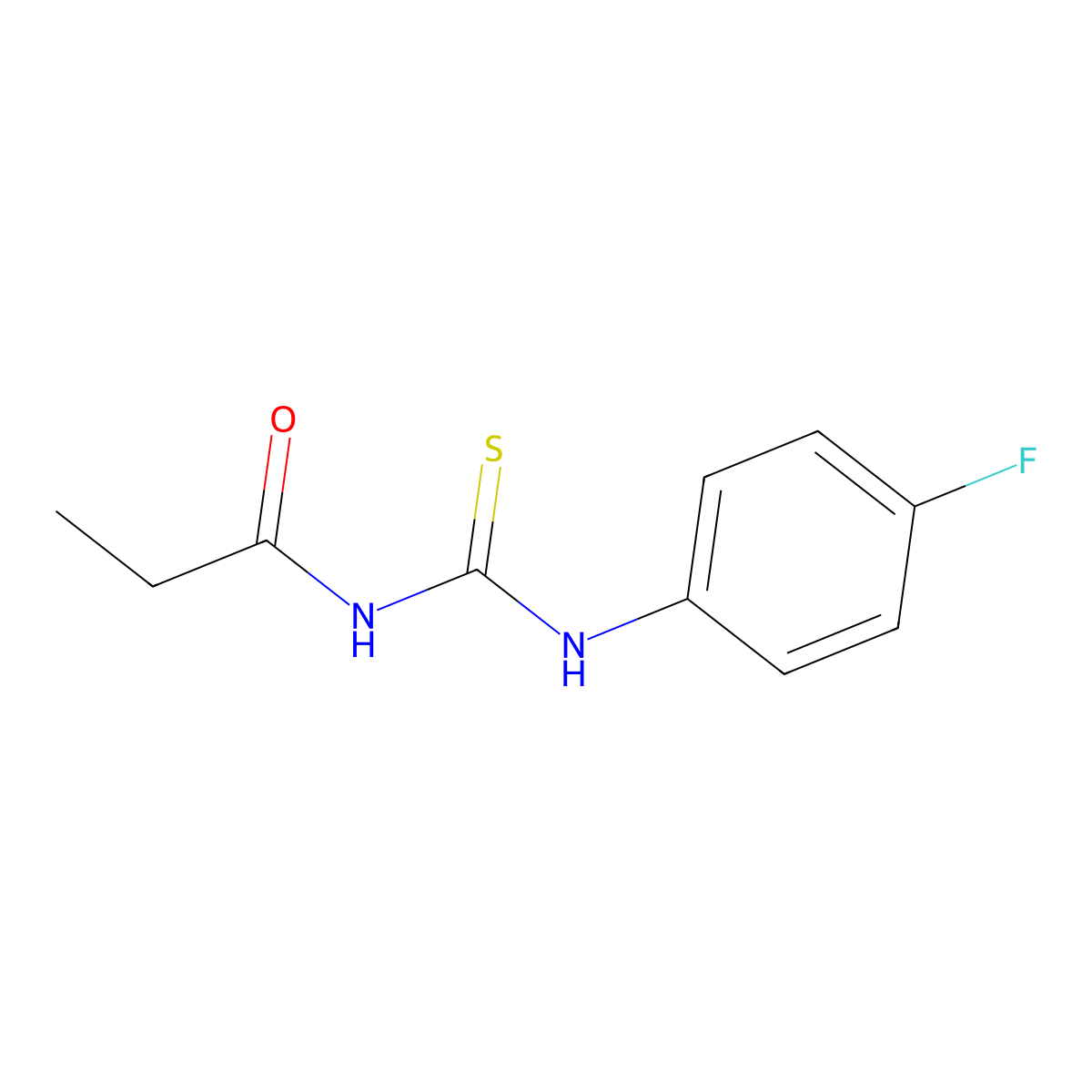 N-[(4-fluorophenyl)carbamothioyl]propanamide molecular structure, CAS 21258-24-2