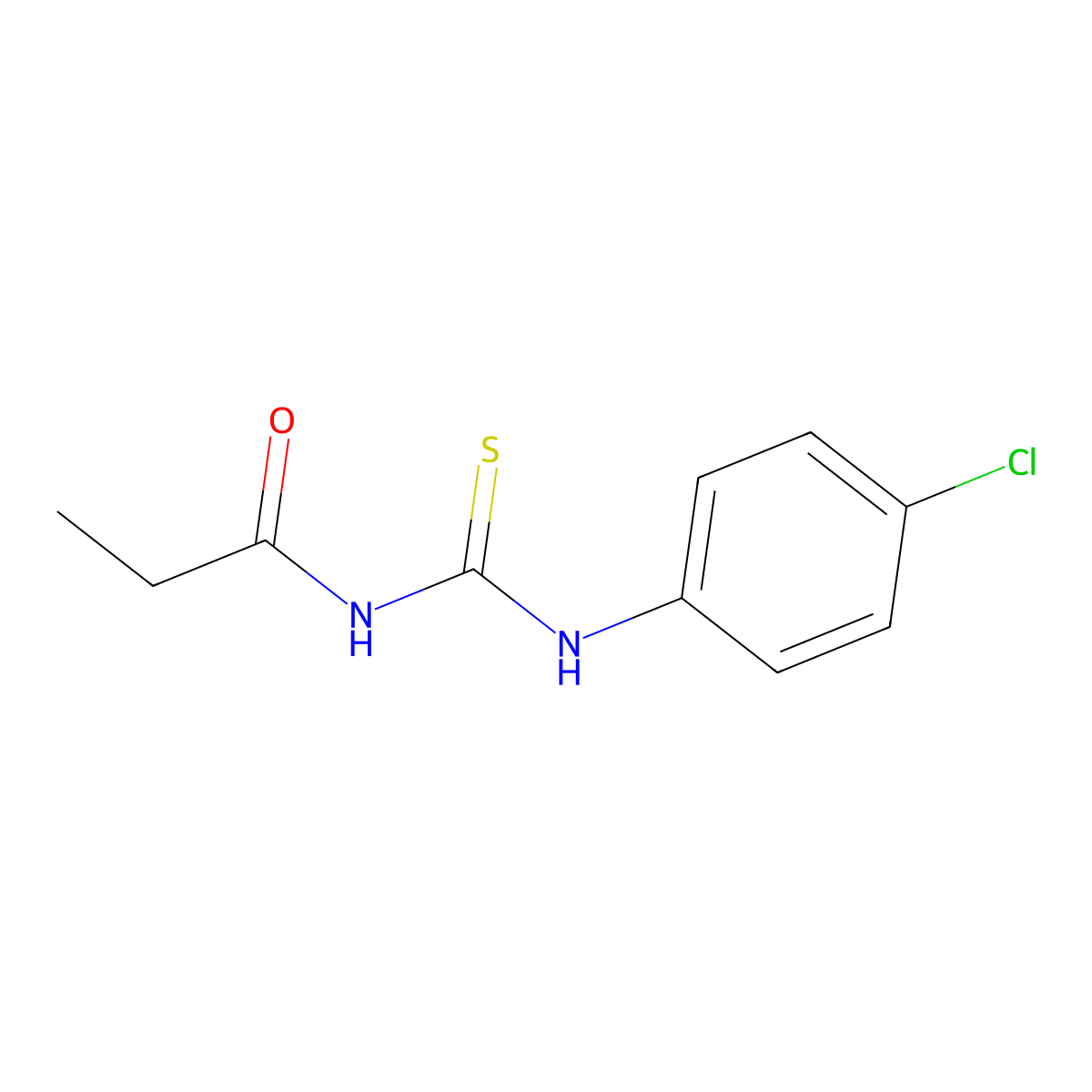 N-[(4-chlorophenyl)carbamothioyl]propanamide molecular structure, CAS 21258-25-3