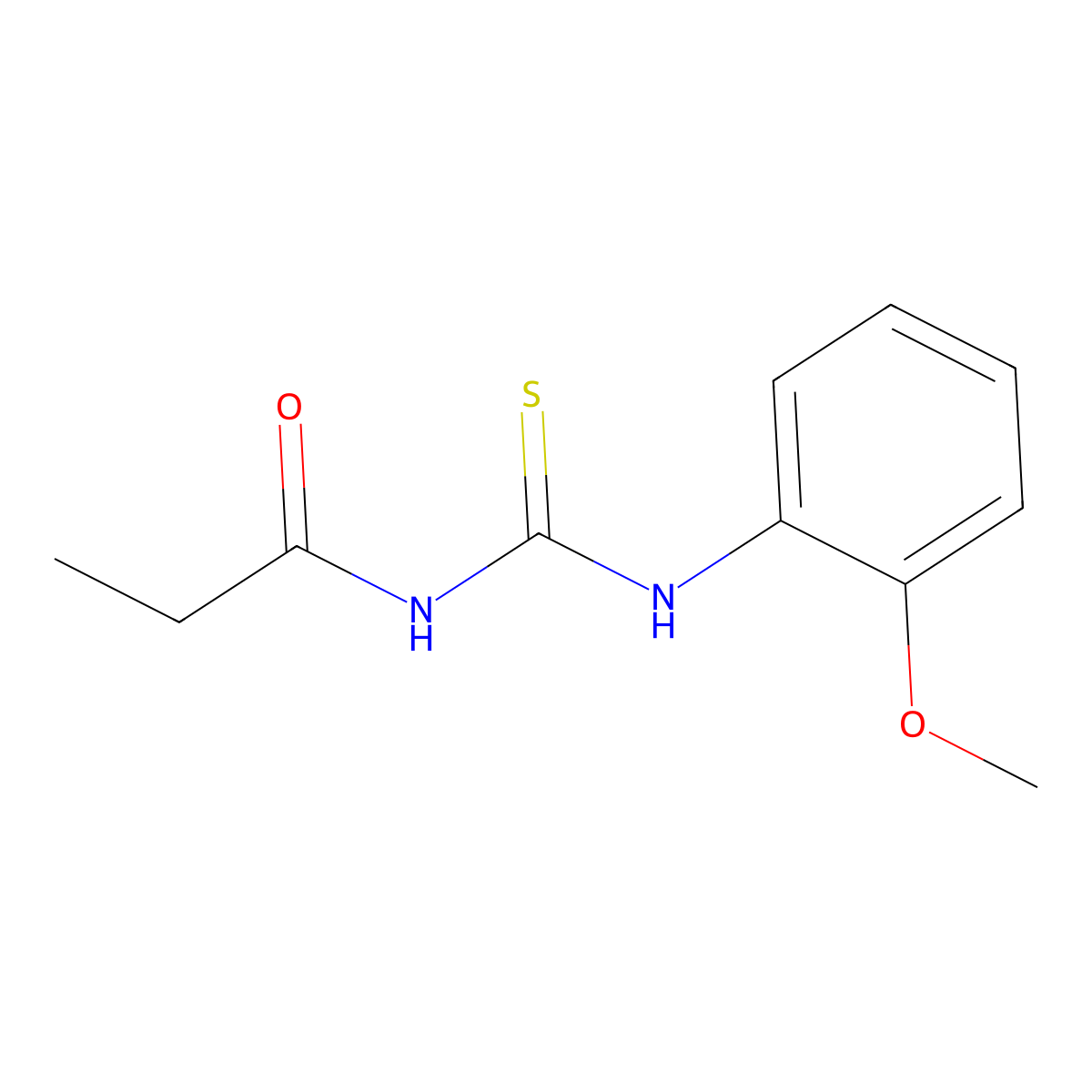 N-[(2-methoxyphenyl)carbamothioyl]propanamide molecular structure, CAS 21258-31-1