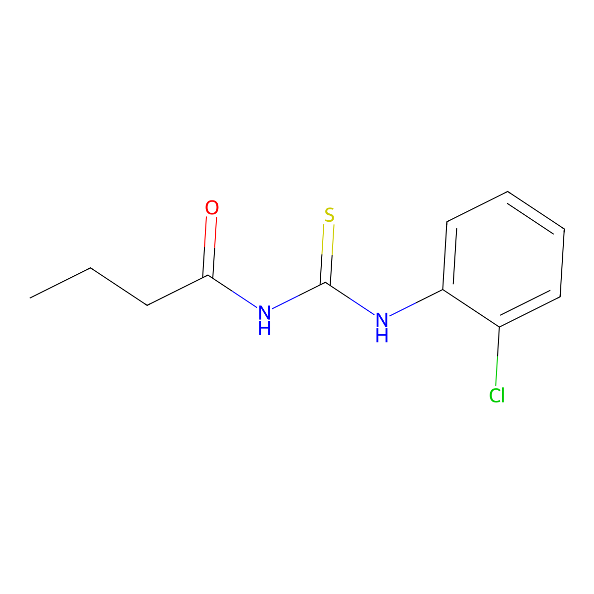 N-butyryl-N'-(2-chlorophenyl)thiourea molecular structure, CAS 21258-40-2