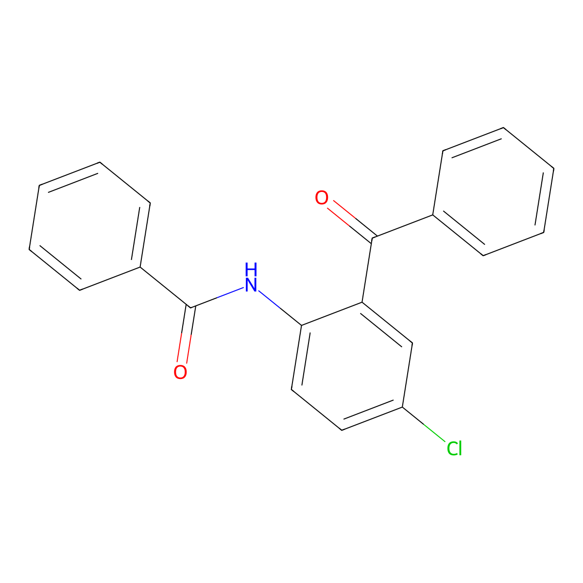 N-(2-benzoyl-4-chlorophenyl)benzamide molecular structure, CAS 21259-25-6