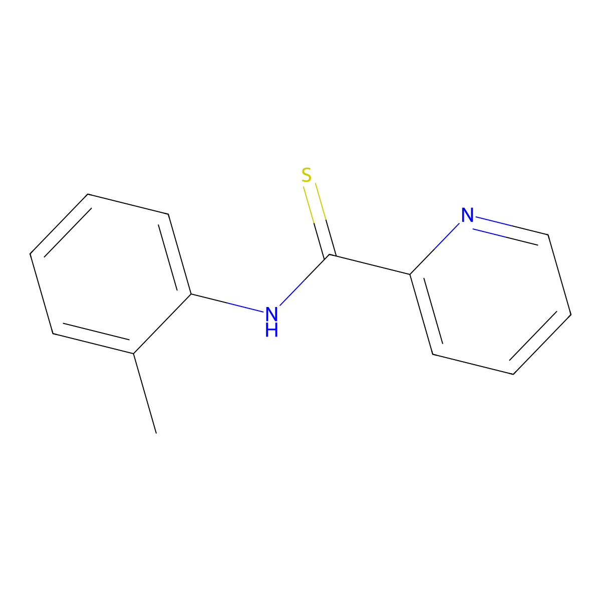 N-(2-methylphenyl)pyridine-2-carbothioamide molecular structure, CAS 21259-33-6