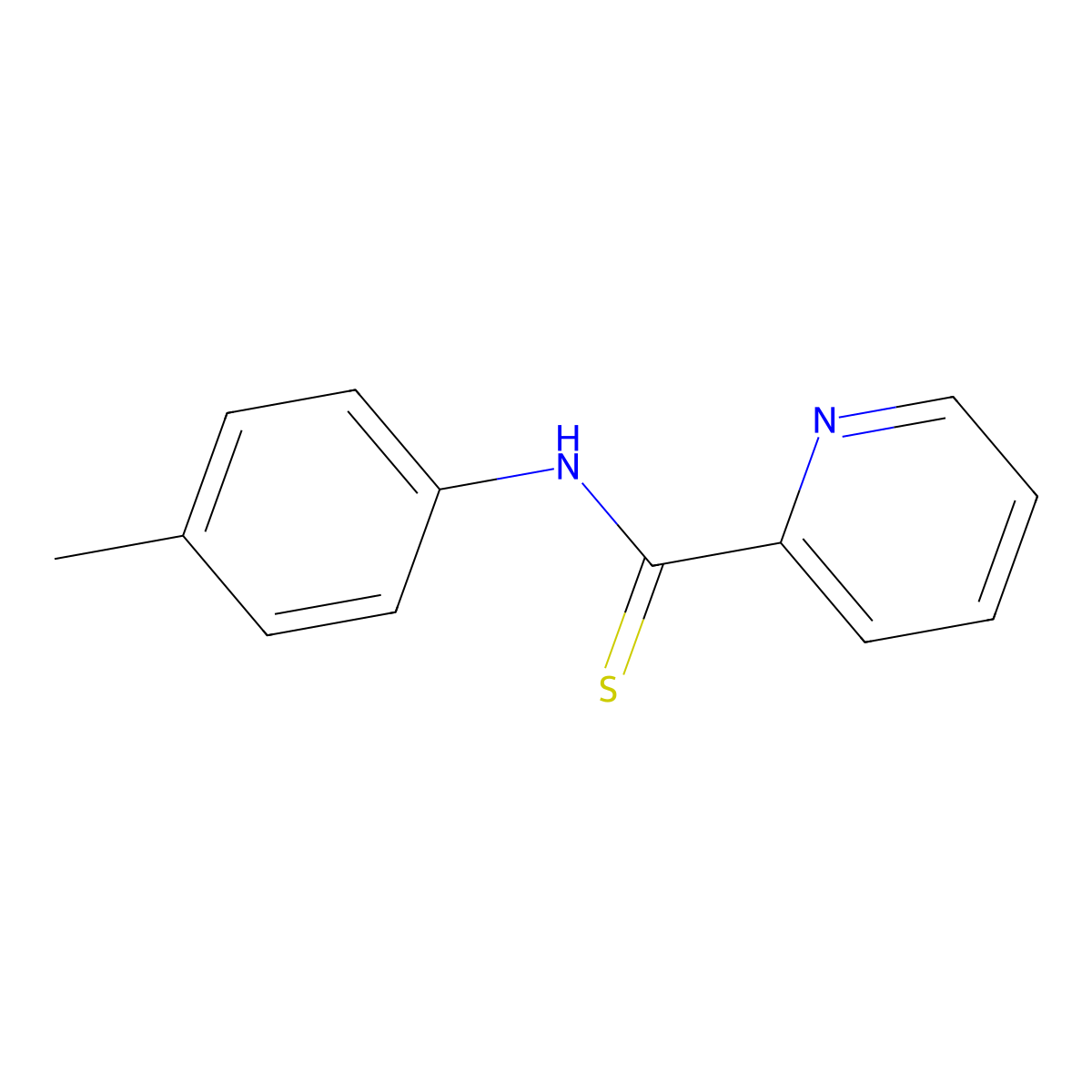 2-Pyridinecarbothioamide, N-(4-methylphenyl)- molecular structure, CAS 21259-34-7