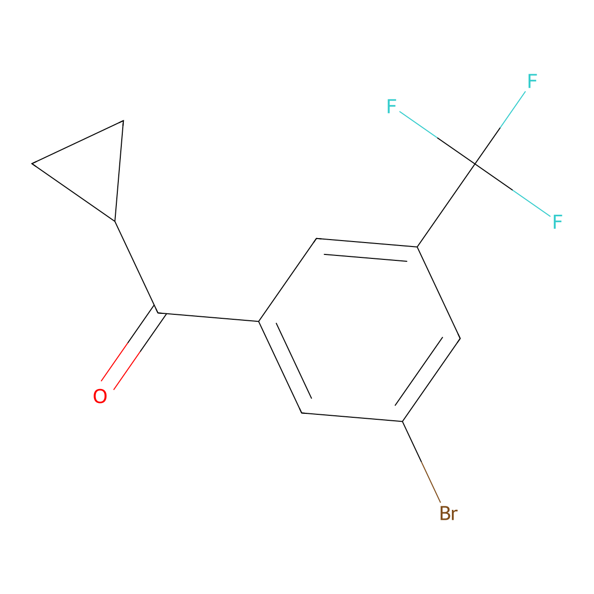 (3-Bromo-5-(trifluoromethyl)phenyl)(cyclopropyl)methanone molecular structure, CAS 2125962-67-4