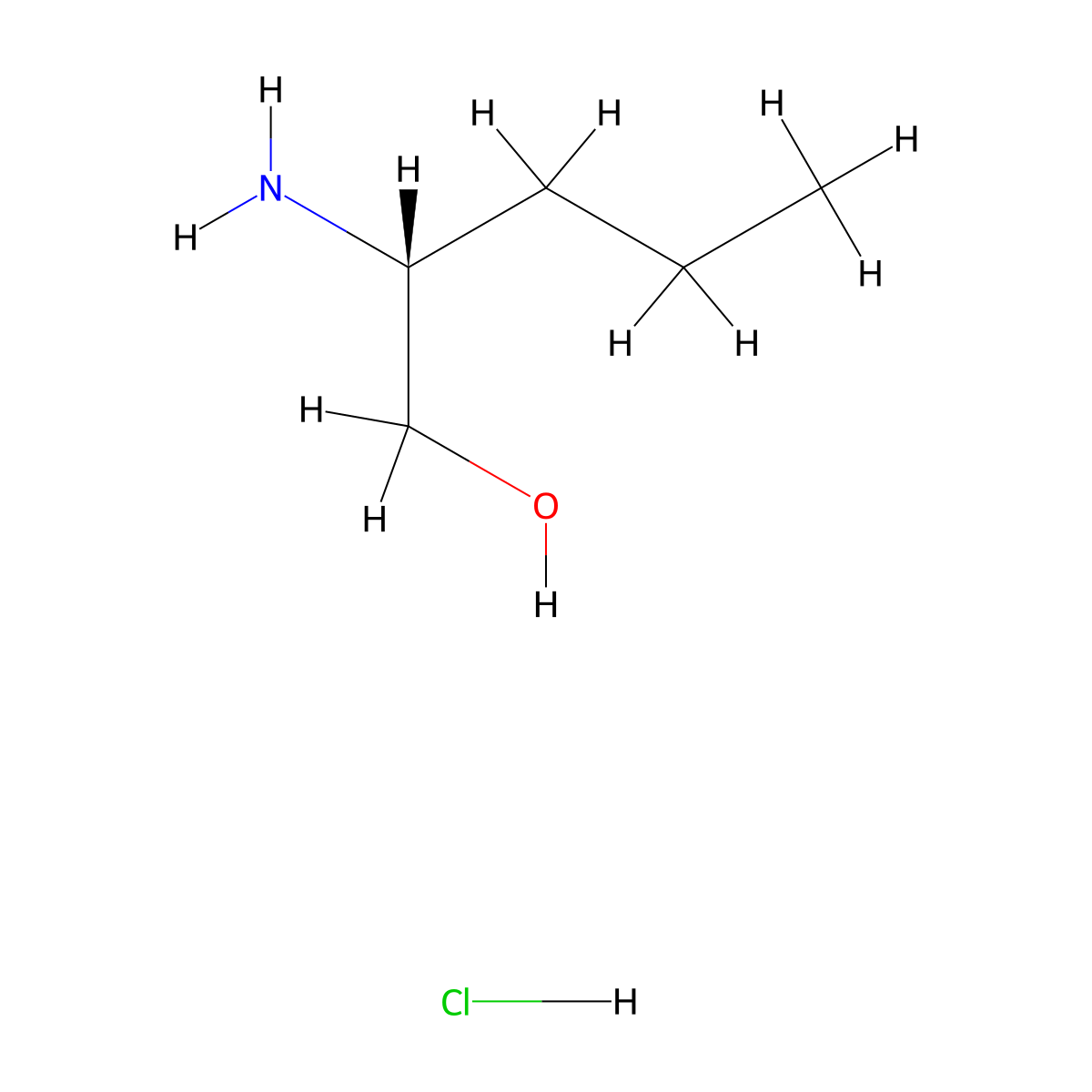 (R)-2-Aminopentan-1-ol hydrochloride molecular structure, CAS 2125994-09-2