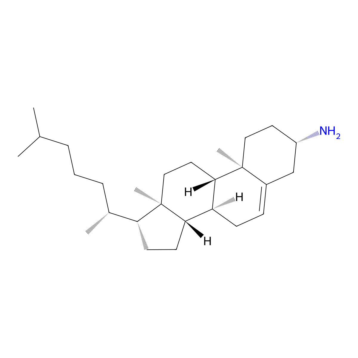 Cholesterylamine molecular structure, CAS 2126-93-4