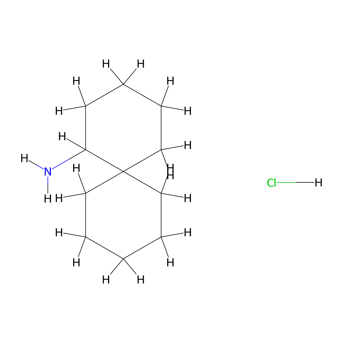 Spiro[5.5]undecan-1-amine hydrochloride molecular structure, CAS 2126-96-7