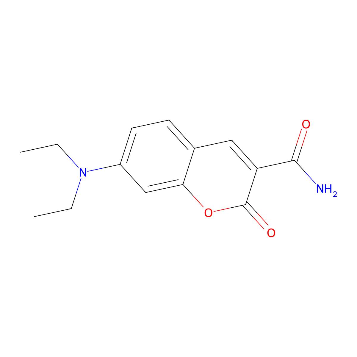7-(diethylamino)-2-oxo-2H-chromene-3-carboxamide molecular structure, CAS 21260-38-8