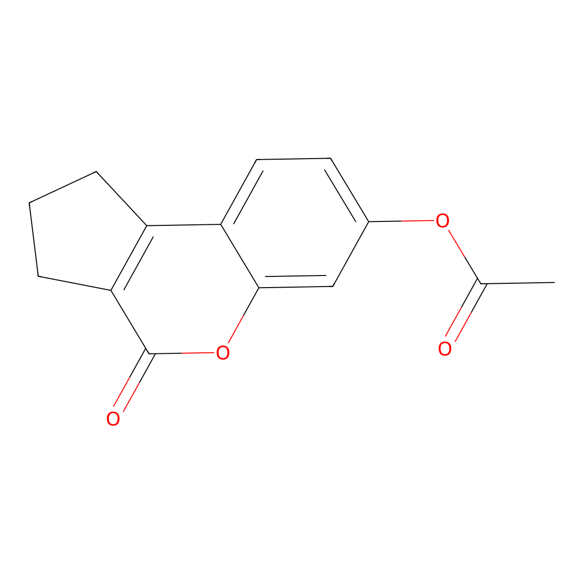 4-Oxo-1,2,3,4-tetrahydrocyclopenta[c]chromen-7-yl acetate molecular structure, CAS 21260-40-2