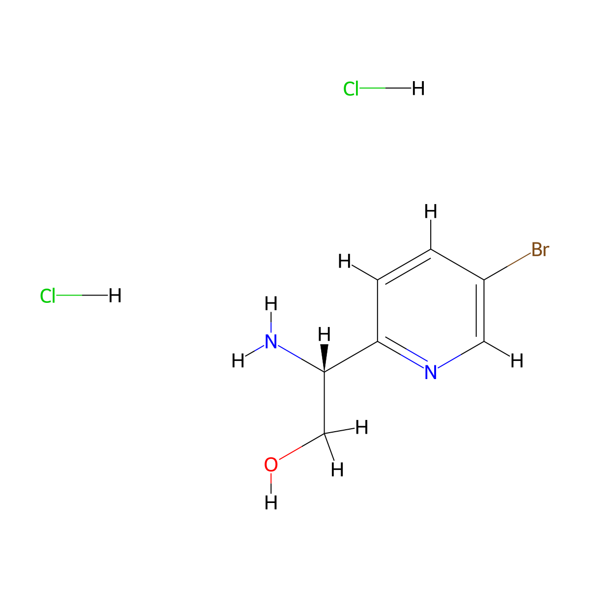 (R)-2-Amino-2-(5-bromopyridin-2-yl)ethanol dihydrochloride molecular structure, CAS 2126088-18-2