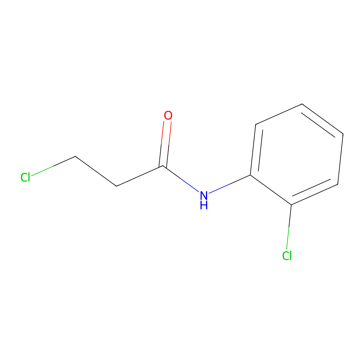 3-chloro-N-(2-chlorophenyl)propanamide molecular structure, CAS 21261-72-3