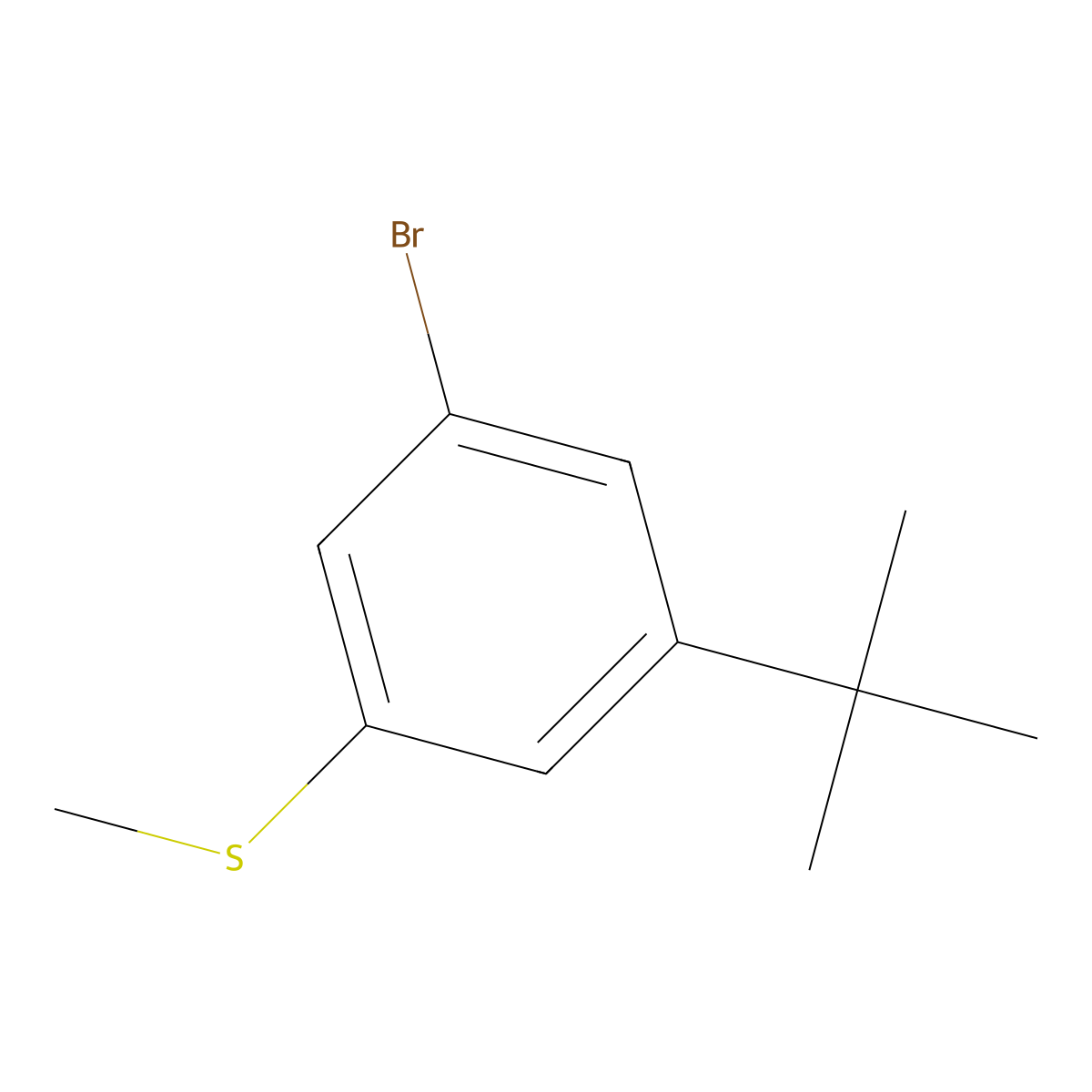 (3-Bromo-5-(tert-butyl)phenyl)(methyl)sulfane molecular structure, CAS 2126136-77-2