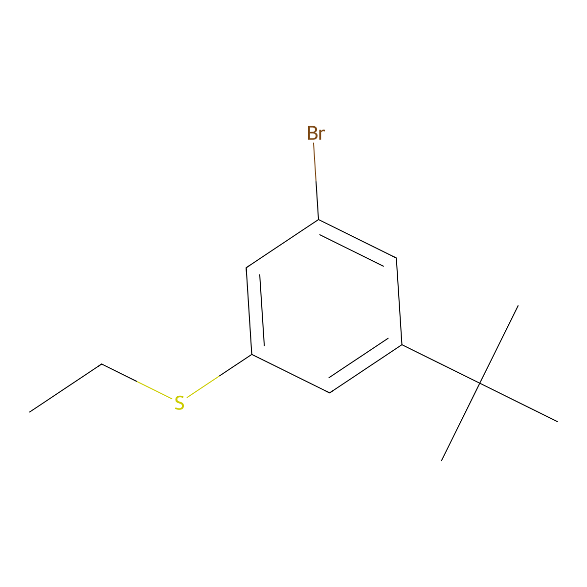 (3-Bromo-5-(tert-butyl)phenyl)(ethyl)sulfane molecular structure, CAS 2126136-88-5