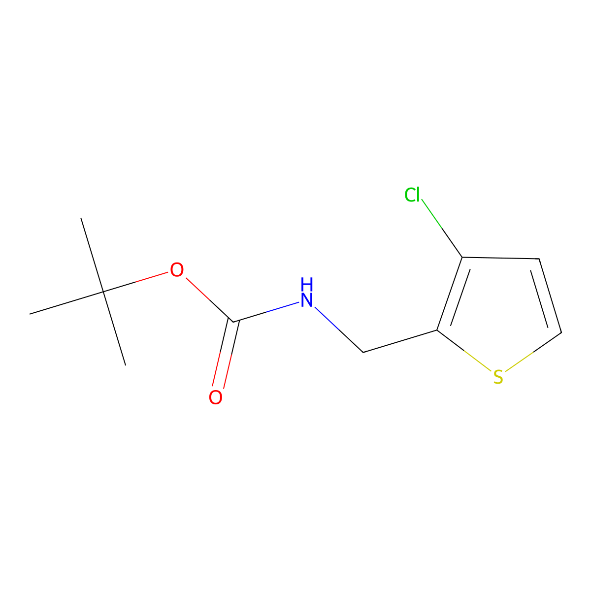 tert-butyl N-[(3-chlorothiophen-2-yl)methyl]carbamate molecular structure, CAS 2126139-26-0